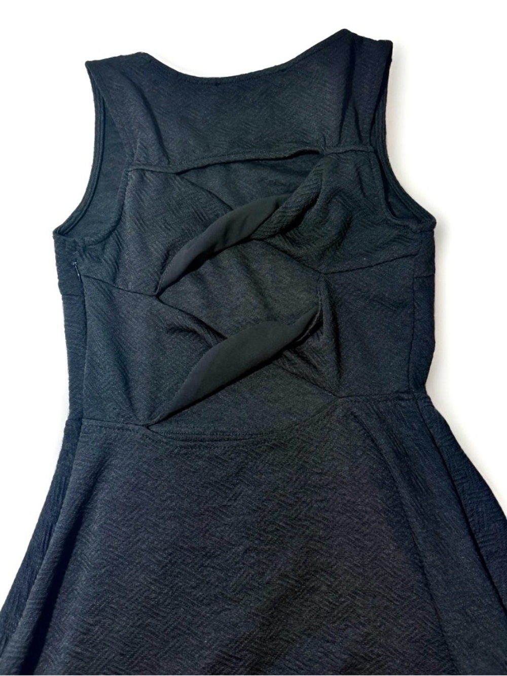 Womens Black Dress Size S Open Cut Out Bow Back Sleeveless Party summer Midi